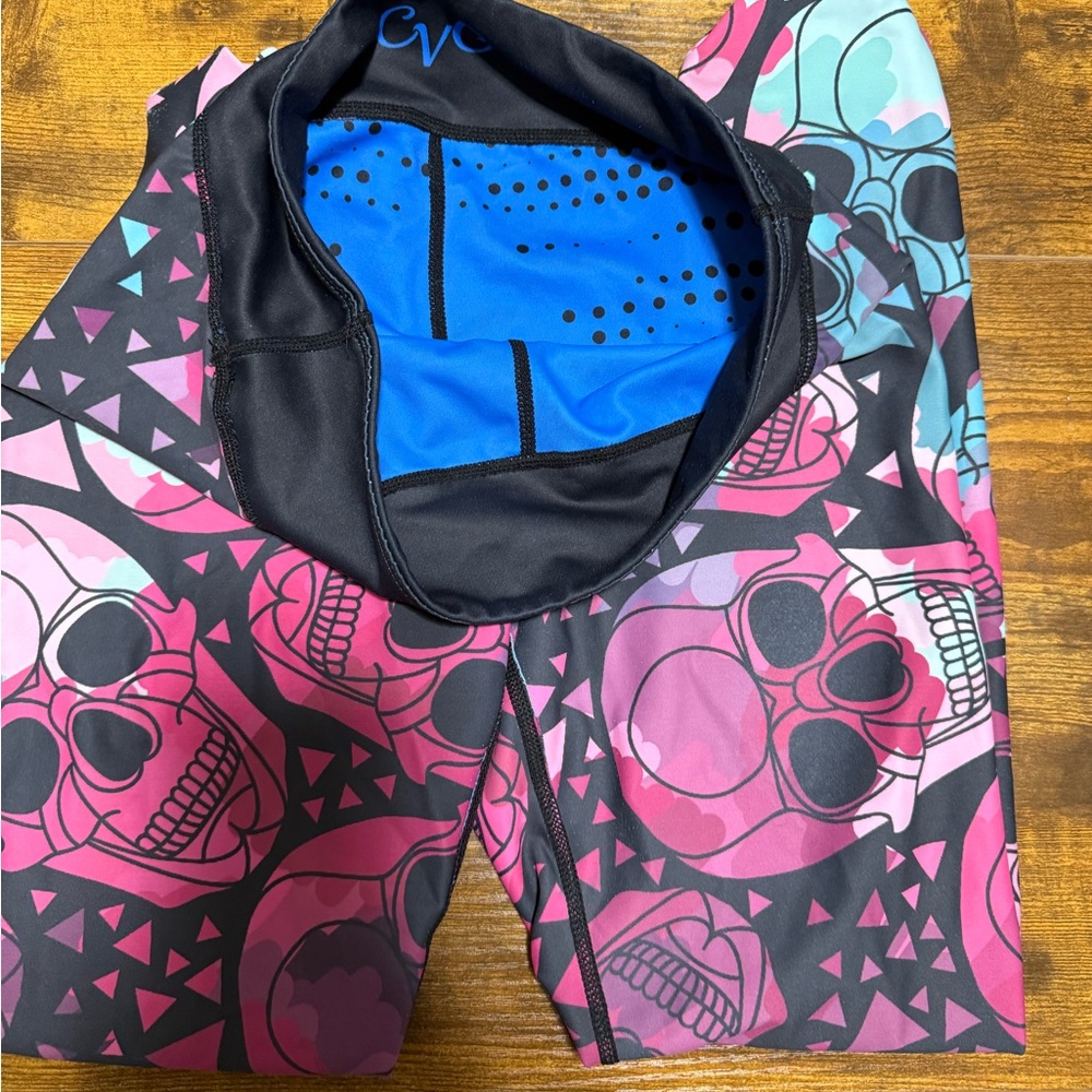 Constantly Varied Gear Pink and Blue Skull Leggings